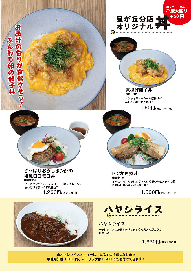 オリジナル丼、ハヤシライス